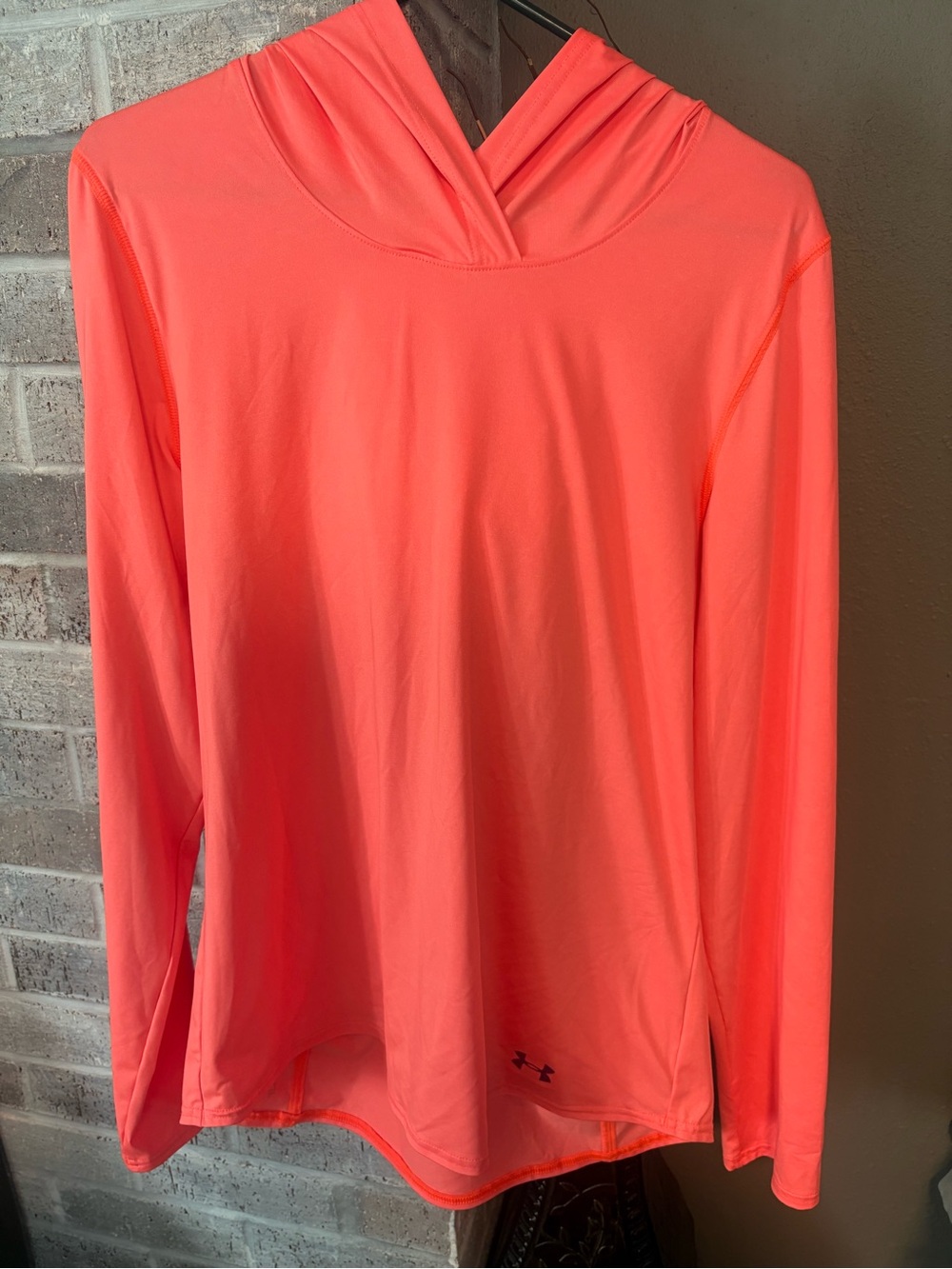 Under Armour Women's Neon Coral Hooded Long Sleeve Pullover